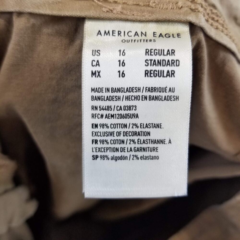 American Eagle Outfitters Pants Womens 16 Beige Baggy Jogger Cargo Stretch Twill - Picture 5 of 12